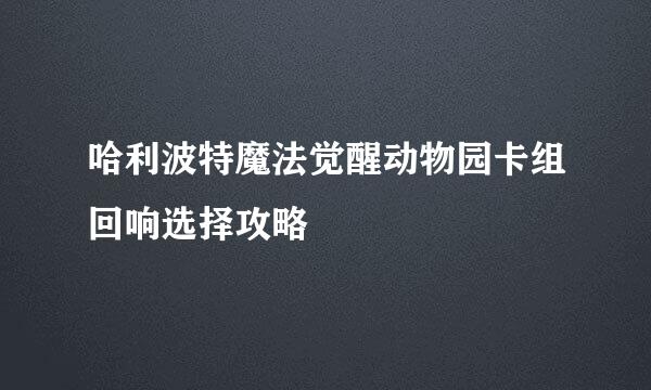 哈利波特魔法觉醒动物园卡组回响选择攻略