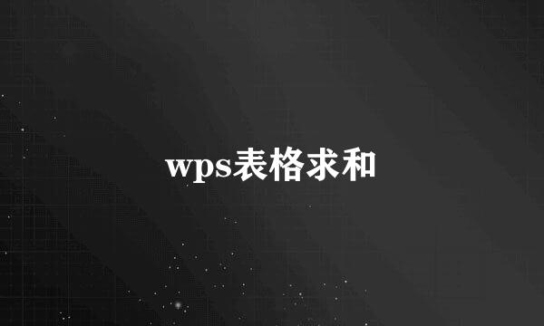 wps表格求和