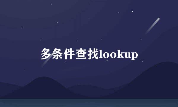 多条件查找lookup