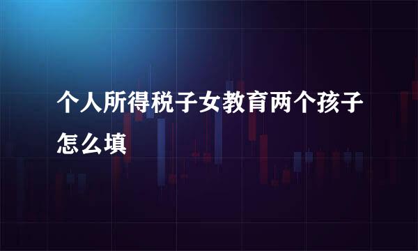 个人所得税子女教育两个孩子怎么填