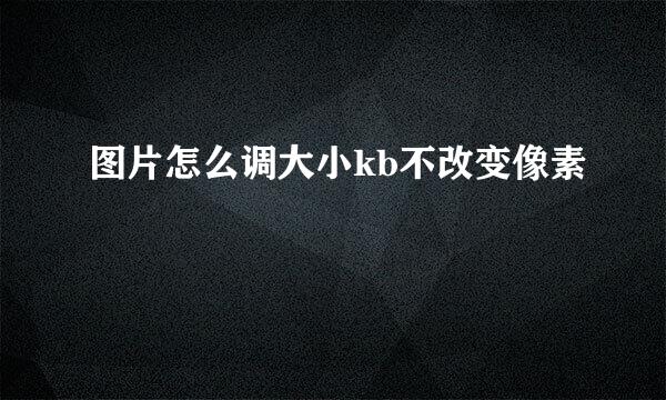 图片怎么调大小kb不改变像素