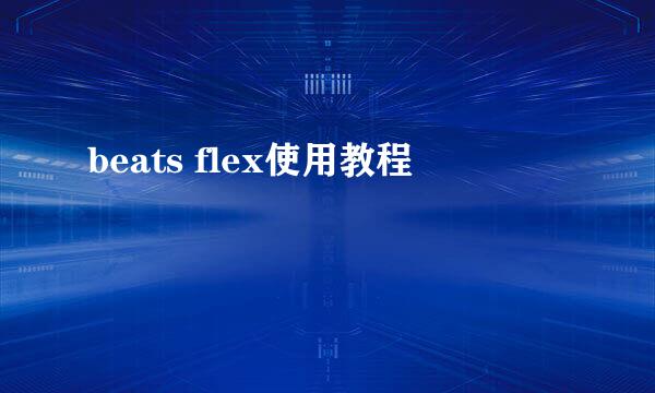 beats flex使用教程