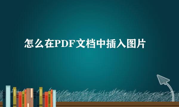 怎么在PDF文档中插入图片