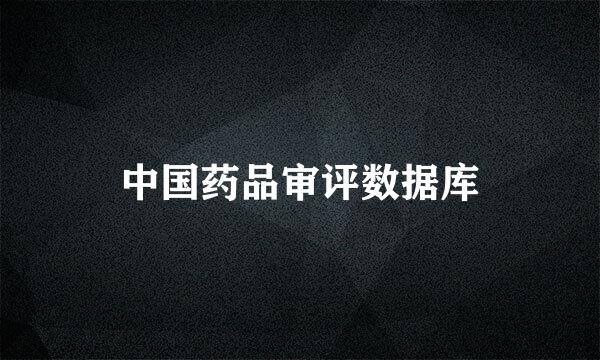 中国药品审评数据库