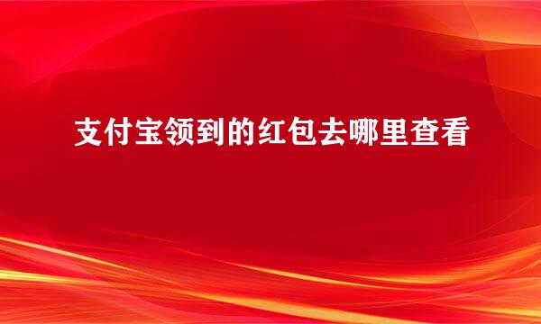 支付宝领到的红包去哪里查看