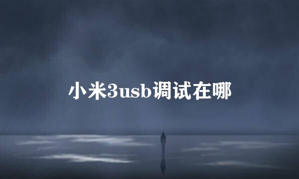 小米3usb调试在哪