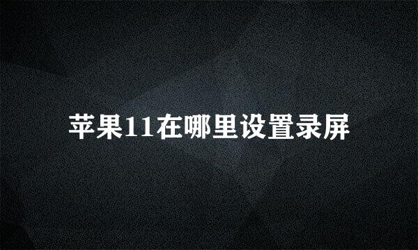 苹果11在哪里设置录屏