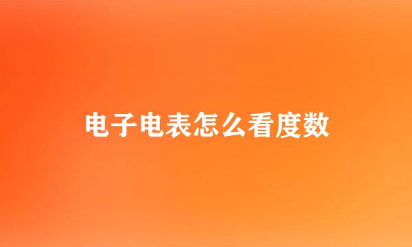 电子电表怎么看度数