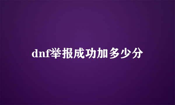 dnf举报成功加多少分