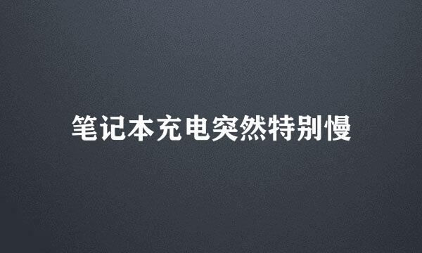 笔记本充电突然特别慢