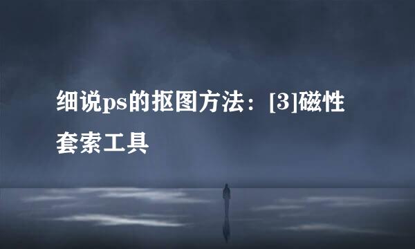 细说ps的抠图方法：[3]磁性套索工具