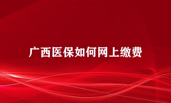 广西医保如何网上缴费