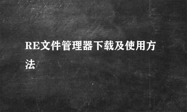 RE文件管理器下载及使用方法