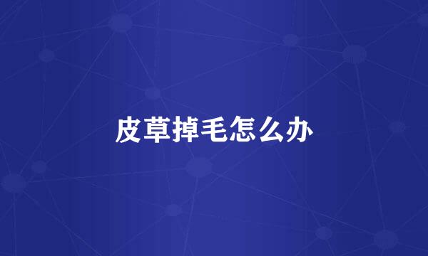 皮草掉毛怎么办