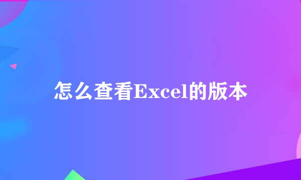 怎么查看Excel的版本