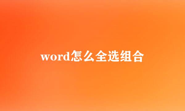 word怎么全选组合
