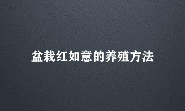 盆栽红如意的养殖方法