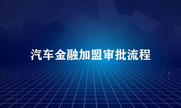 汽车金融加盟审批流程