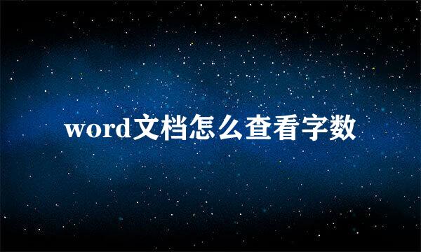 word文档怎么查看字数