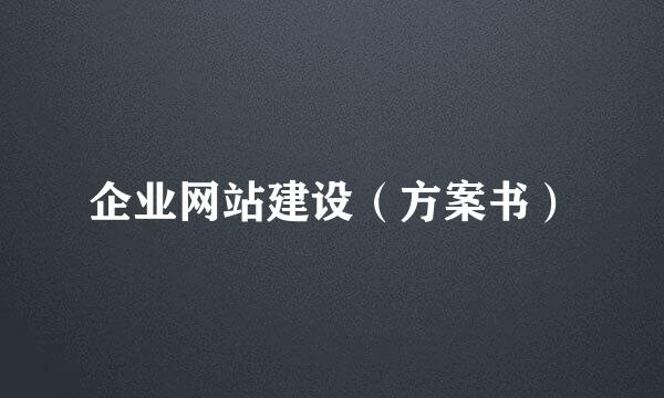 企业网站建设（方案书）