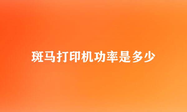 斑马打印机功率是多少