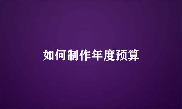 如何制作年度预算