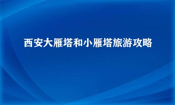 西安大雁塔和小雁塔旅游攻略