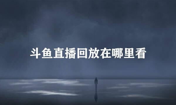 斗鱼直播回放在哪里看