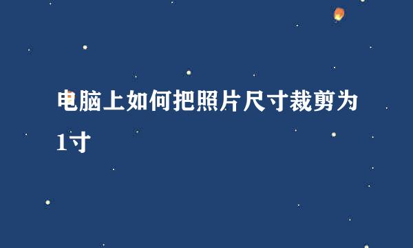 电脑上如何把照片尺寸裁剪为1寸