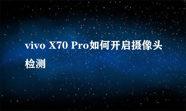 vivo X70 Pro如何开启摄像头检测