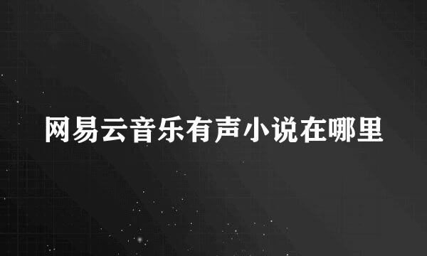 网易云音乐有声小说在哪里