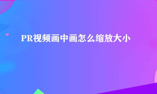 PR视频画中画怎么缩放大小