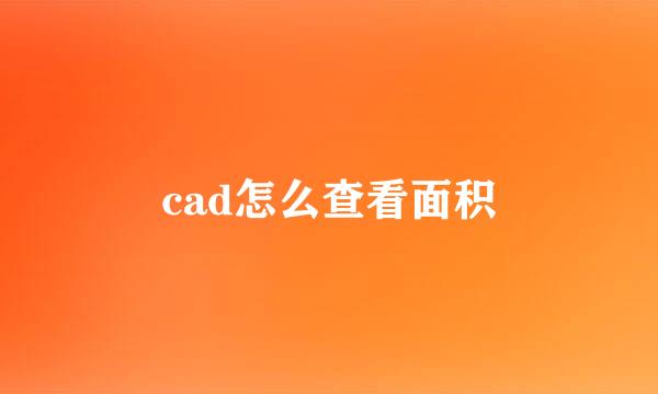 cad怎么查看面积