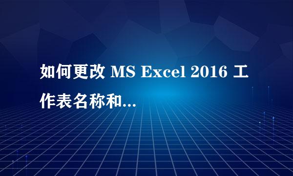 如何更改 MS Excel 2016 工作表名称和标签颜色