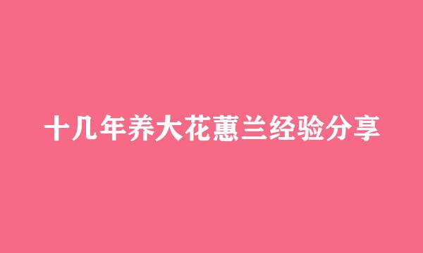 十几年养大花蕙兰经验分享