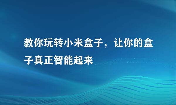 教你玩转小米盒子，让你的盒子真正智能起来