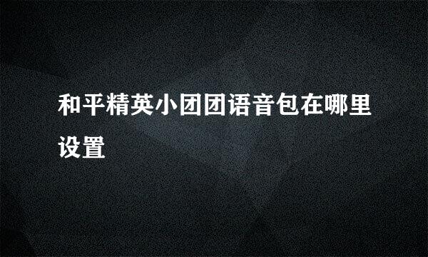 和平精英小团团语音包在哪里设置