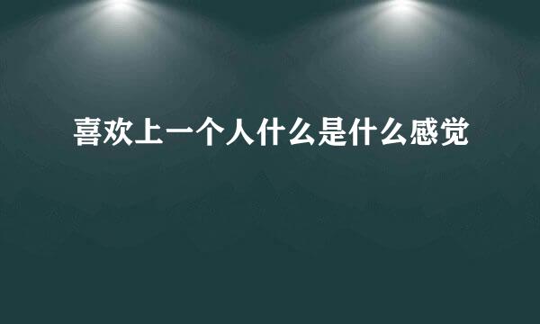 喜欢上一个人什么是什么感觉