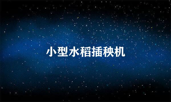 小型水稻插秧机