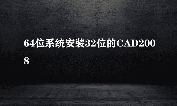 64位系统安装32位的CAD2008