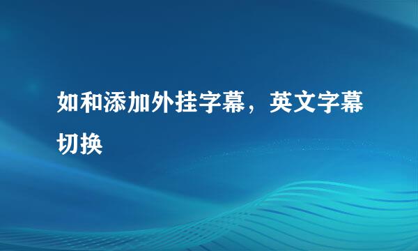 如和添加外挂字幕，英文字幕切换