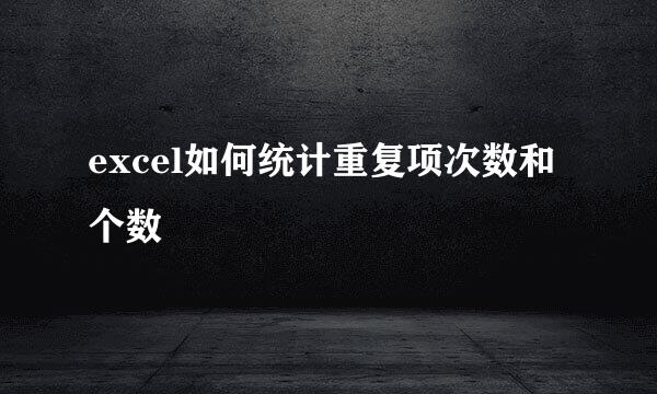 excel如何统计重复项次数和个数
