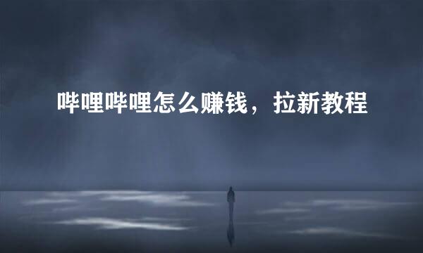 哔哩哔哩怎么赚钱，拉新教程