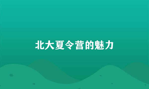 北大夏令营的魅力