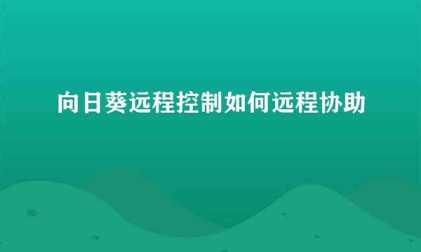 向日葵远程控制如何远程协助