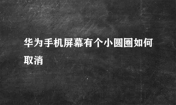 华为手机屏幕有个小圆圈如何取消