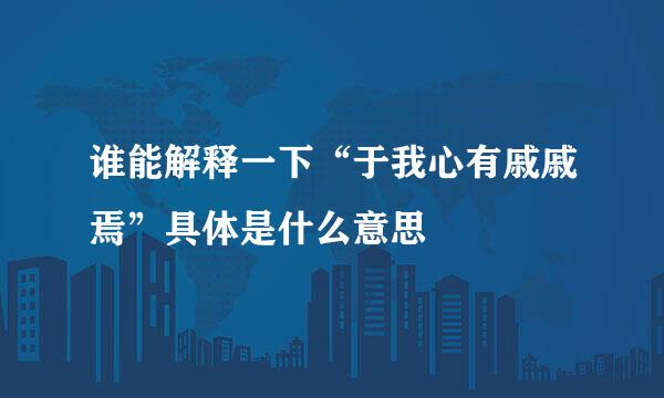 谁能解释一下“于我心有戚戚焉”具体是什么意思