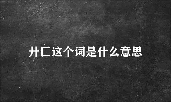 廾匚这个词是什么意思