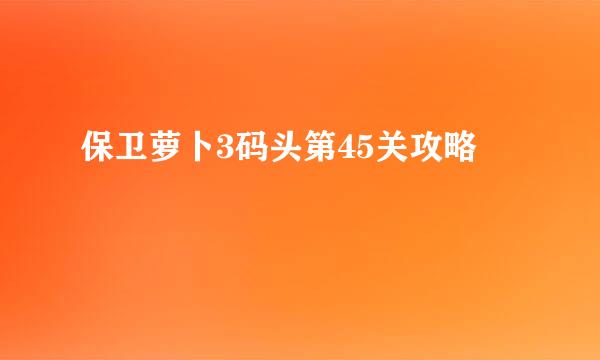 保卫萝卜3码头第45关攻略