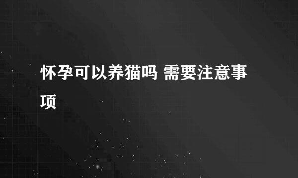 怀孕可以养猫吗 需要注意事项